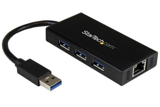 Adapter hub sieciowy Gigabit Ethernet i 3x USB 3.0 Startech ST3300GU3B 