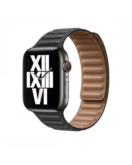 Oryginalny Pasek Apple Watch Leather Link Midnight 45mm M/L