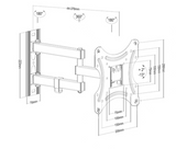 Nowy Uchwyt Ścienny do Telewizora Monitora PLA65-223 13-55" 75x75 100x100 200x200 Przegubowy TV Czarny