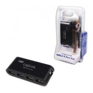 Hub USB LogiLink UA0085 4xUSB 2.0, aktywny, czarny