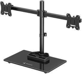 Nowy Uchwyt Biurkowy Triadyn DuoBase na Dwa Monitory Telewizory 13-27" Ergonomiczny Regulowany Obrotowy TRD-BLK-2ST-13"-27"