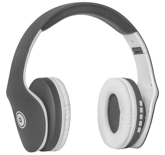 Słuchawki z mikrofonem Defender FREEMOTION B525 bezprzewodowe Bluetooth + MP3 Player szaro-białe