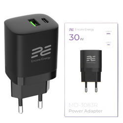 Nowa ładowarka sieciowa Encore Energy PD 3.0 Quick Charge 4.0 USB-A USB-C 30W adapter MD-3083R