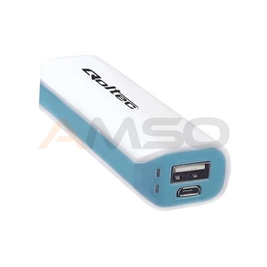 Power Bank Qoltec 2600mAh Li-ion biało niebieski