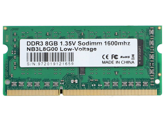 Nowa Pamięć RAM 8GB DDR3L 1600MHz PC3L-12800S SODIMM 1.35V NB3L8G00