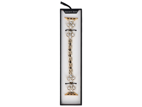 Nowa bransoleta do smartwatcha GlacierX Zirconia Cross Chain Bracelet Gold do Apple Watch 38/40/41mm złoty