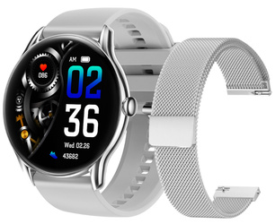 Nowy Smartwatch GlacierX Sphere Silver + Bransoleta mesh GX-SS36 BM