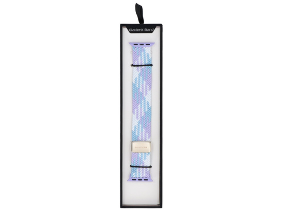 Nowy pasek GlacierX Braided Magnetic Buckle Violet Candy do Apple Watch 38/40/41mm biało-fioletowo-błękitny