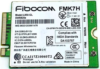 Modem WWAN Fibocom L850-GL DW5820e FMK7H do Dell Latitude 3500 5310 5400 5500 5520