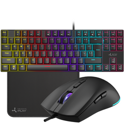 Nowy Zestaw Gamingowy Triadyn PLAY METIS Klawiatura TAYGETE S Anti-Ghosting RGB Blue Switch + Mysz HELIKE 3600DPI HUANO + Podkładka Pod Mysz
