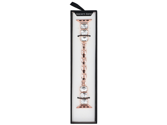 Nowa bransoleta do smartwatcha GlacierX Zirconia Chain Bracelet Rose Gold do Apple Watch 38/40/41mm kolor Różowe Złoto