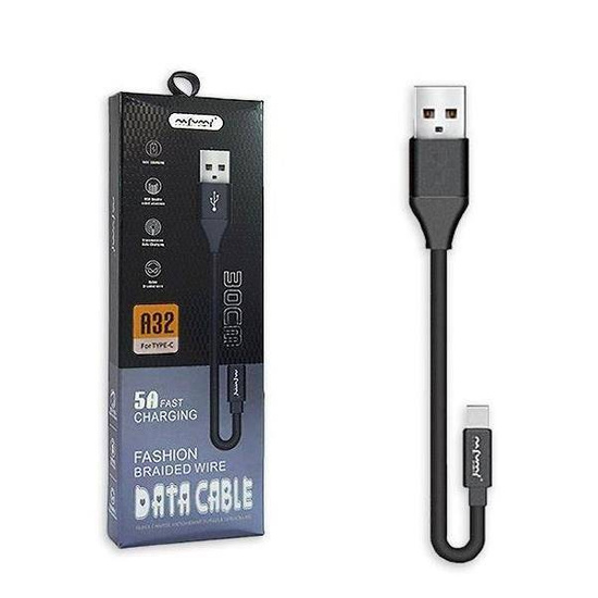 NAFUMI KABEL USB TYP-C 6A PŁASKI CZARNY 6000MAH QUICK CHARGER QC 3.0 30CM NFM-A32 BLACK