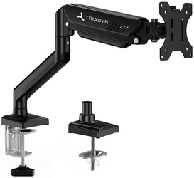 Nowy Uchwyt Biurkowy Triadyn FlexMount do Pojedynczego Monitora Telewizora 13-34" Ergonomiczny Regulowany Obrotowy TRD-BLK-1AL