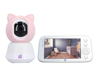 Nowa inteligentna kamera niania WiFi obrotowa FHD alarm kołysanki + monitor Encore View Baby Guard Pink