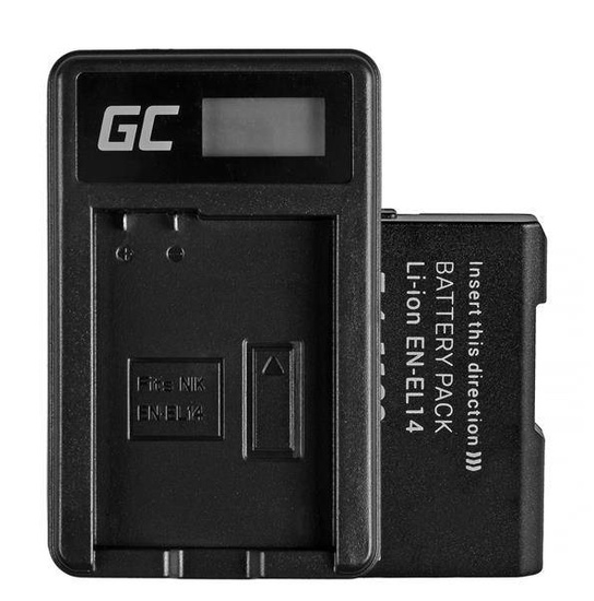 Bateria EN-EL14 i Ładowarka MH-24 Green Cell ® do Nikon D3200, D3300, D5100, D5200, D5300, D5500 P7000, P7700 7.4V 1100mAh