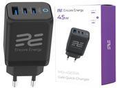 Nowa ładowarka sieciowa GaN 45W USB-A + 2x USB-C QC PPS PD Encore Energy MD-4583RA