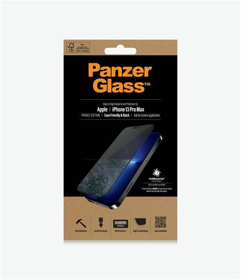 PANZERGLASS SZKŁO HARTOWANE IPHONE 13 PRO MAX ANTYBAKTERYJNE PRV CASE FRIENDLY PROP2746