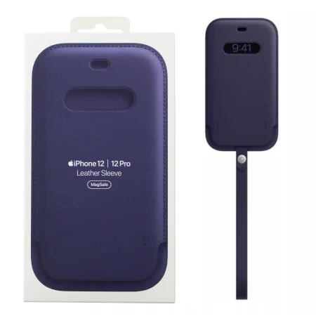 Oryginalny Skórzany Futerał Magsafe Apple iPhone 12 Pro Max Deep Violet