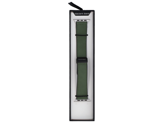Nowy pasek GlacierX Leather Magnetic Buckle Stone Green do Apple Watch 42/44/45/49mm Nefrytowy Zielony
