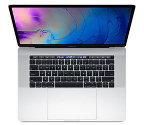 Apple MacBook Pro 15" A1990 2018r Silver i7-8750H 16GB 256GB SSD 2880x1800 AMD Radeon Pro 555X Klasa A MacOS Big Sur