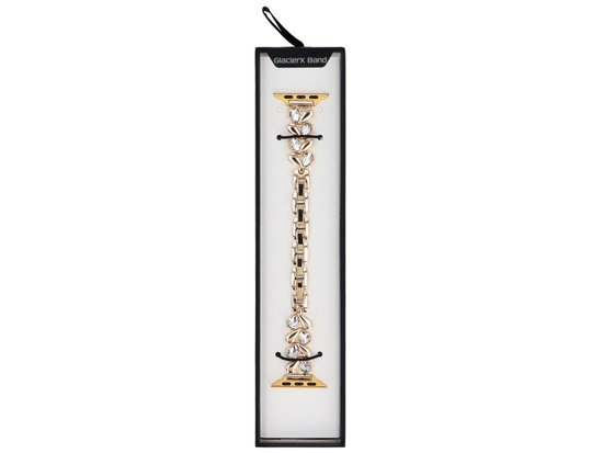 Nowa bransoleta do smartwatcha GlacierX Heart Chain Bracelet Gold do Apple Watch 38/40/41mm Kolor złoty