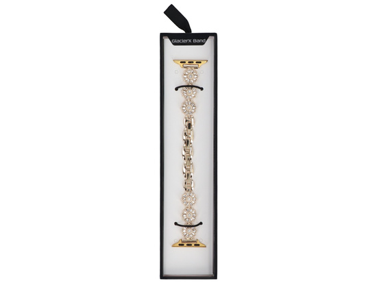 Nowa bransoleta do smartwatcha GlacierX Zirconia Flower Chain Bracelet Gold do Apple Watch 38/40/41mm złoty