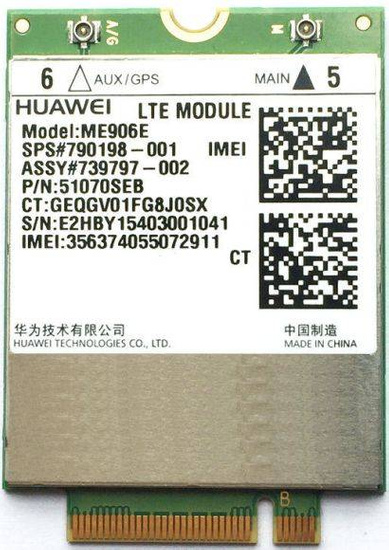 Modem WWAN Huawei ME906E LTE do HP ZBook 840 820 650 640 430 G1 790198-001