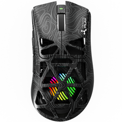 Nowa Bezprzewodowa Mysz Gamingowa Triadyn Play IAPETUS PixArt PAW3311DB 12800 DPI Dla Graczy Podświetlenie LED HUANO Czarna