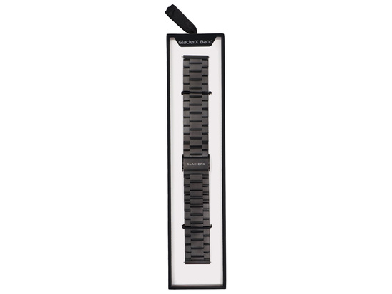 Nowa bransoleta do smartwatcha GlacierX Classic Black Steel Czarna 22mm