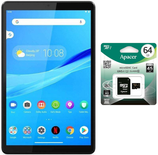 Nowy Lenovo Tab M8 TB-8505F 2GB 16GB Black Android + Nowa Karta Pamięci Apacer Secure Digital Card microSDXC 64GB