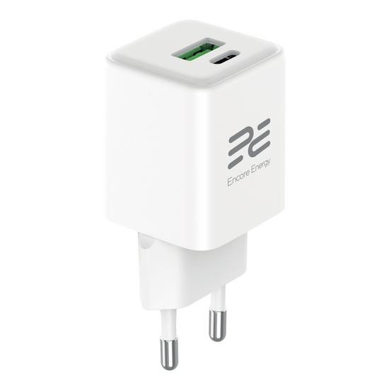 Nowa ładowarka sieciowa GaN 30W USB-A USB-C QC PD Encore Energy MD-3083Z + kabel 2x USB-C 50cm