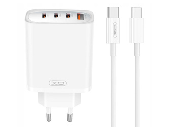 Nowa ładowarka sieciowa XO GaN chip PD 3.0 Quick Charge 4+ USB-A 3x USB-C 65W XO-CE23 + kabel USB-C