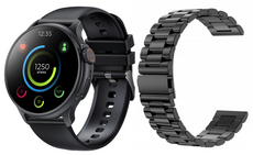 Nowy Smartwatch GlacierX Aura Black + Bransoleta stalowa