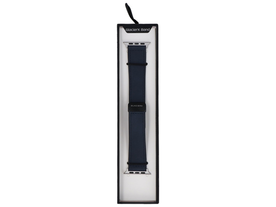 Nowy pasek GlacierX Leather Magnetic Buckle Midnight Blue do Apple Watch 42/44/45/49mm Granatowy