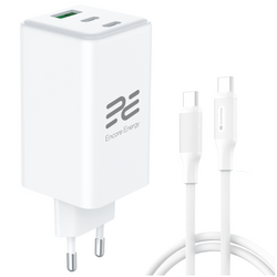 Nowa ładowarka sieciowa Encore Energy GaN QC PD 1x USB-A 30W 2x USB-C 100W MD-10083Z + kabel 2x USB-C 50cm