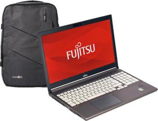 Fujitsu LifeBook E756 i5-6300U 8GB 256GB SSD 1920x1080 Klasa A- Windows 10 Home Biała klawiatura + Plecak AMSO TUNG