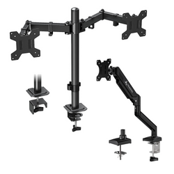 Zestaw Triadyn Uchwyt Biurkowy DuoClamp na Dwa Monitory Telewizory 17-32" + Uchwyt Biurkowy FlexMount do Pojedynczego Monitora Telewizora 13-34"