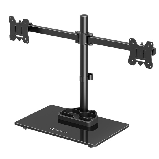 Nowy Uchwyt Biurkowy Triadyn DuoBase na Dwa Monitory Telewizory 13-27" Ergonomiczny Regulowany Obrotowy TRD-BLK-2ST-13"-27"