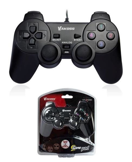 Gamepad przewodowy VAKOSS GP-3755BK USB z funkcją Dual Shock