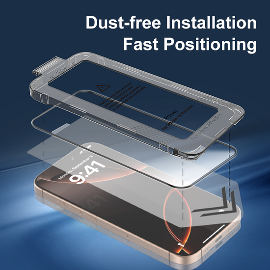 Nowe szkło hartowane do Apple iPhone 14 Pro + ramka Easy Kit