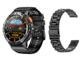 Nowy Smartwatch GlacierX Lunar Black + Bransoleta stalowa GX-LC65 BS