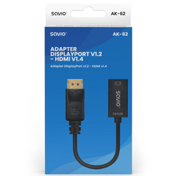 Nowy Adapter SAVIO AK-62 DisplayPort - HDMI Czarny