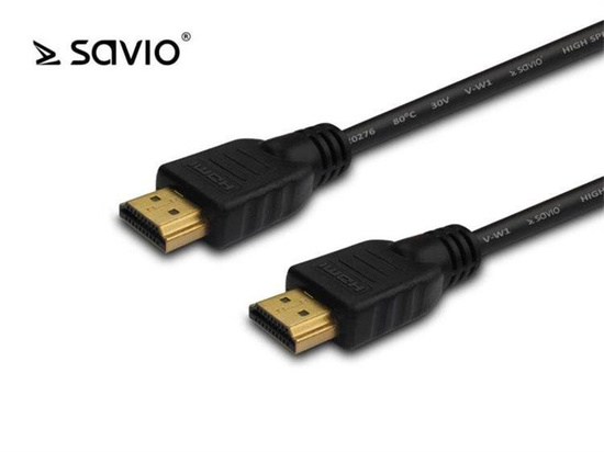 Nowy Kabel HDMI Savio CL-06 3m, czarny, złote końcówki