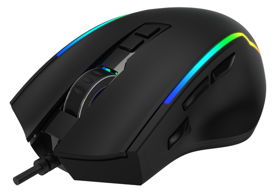 Nowa Mysz Gamingowa Triadyn Play DEIMOS 12800 DPI Instant A825 Dla Graczy Podświetlenie LED HUANO Czarna