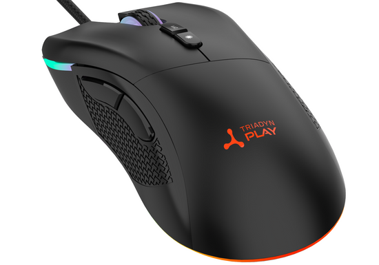 Nowa Mysz Gamingowa Triadyn Play DIA 12800 DPI Dla Graczy Podświetlenie LED HUANO Czarna
