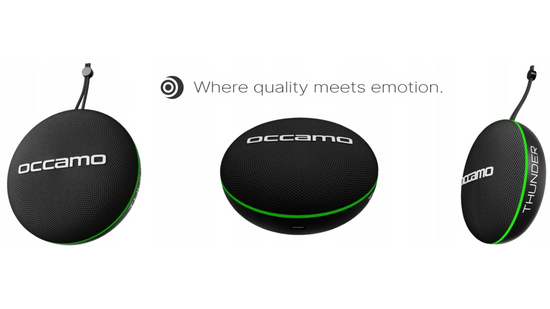 Nowy Przenośny Głośnik Bluetooth Occamo Thunder 10W Wodoodporny IPX7 Czarno-Zielony