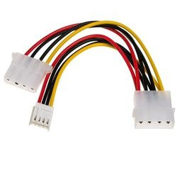 Kabel adapter Akyga AK-CA-14 Molex (M) -  Molex (F) + miniMolex (F) 0,15m