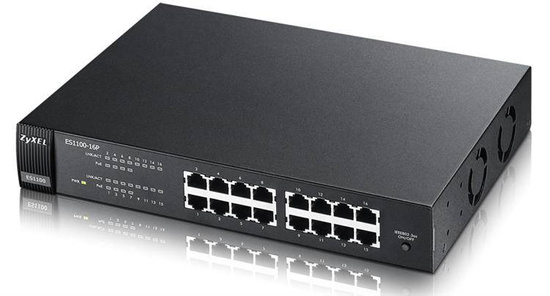 Switch ZyXEL ES1100-16P-EU0102F (16x 10/100Mbps)