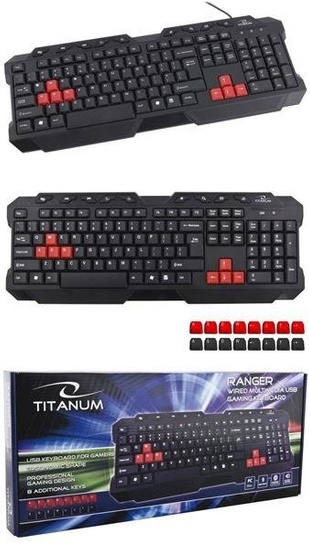 Klawiatura przewodowa Titanum RANGER TK105 Gaming USB czarna