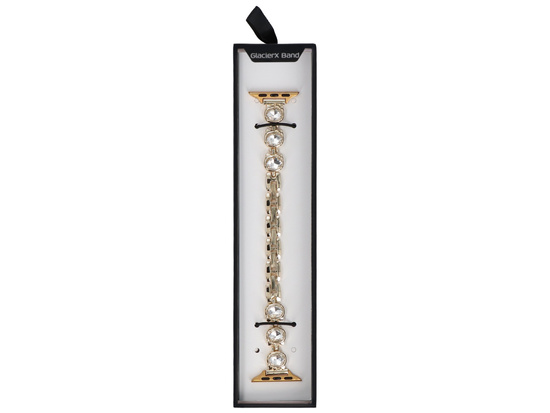 Nowa bransoleta do smartwatcha GlacierX Zirconia Round Chain Bracelet Gold do Apple Watch 38/40/41mm złoty
